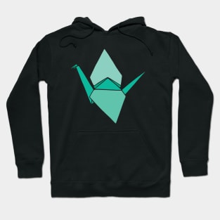 Green Origami Paper Crane Hoodie